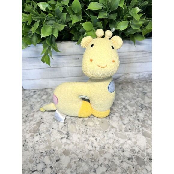 Carter's Other - Vintage Baby Carters Giraffe‎ Stuffed Plush Rattle Toy Blue Green Pink Spots